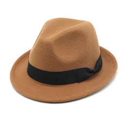 Fedora Hut Frauen Männer Filz Hüte Damen Fedoras Frau Mann Jazz Panama Kappe Weiblich Männlich Roll hut Herren Damen Mode top Caps Frühling Herbst Winter Großhandel