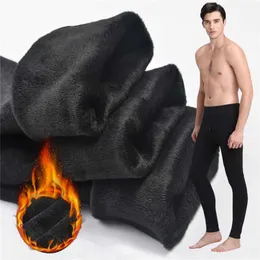 Bielizna termiczna dla mężczyzn Winter Long Johns Grube legginsy polarowe Nosić w zimnej pogodzie Duży rozmiar XL do 6XL 211108