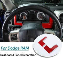 ABS Car Dashboard Dekorativ ram för Dodge RAM 1500 10-17 Röda inredningstillbehör