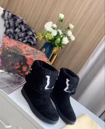 2021 Kobiety Designer Snowdrop Płaska Kostki Boot Lady Moda Buty śniegowe Wodoodporna zima Ciepłe skórzane buty Najwyższej jakości z polem Rozmiar EUR 35-42