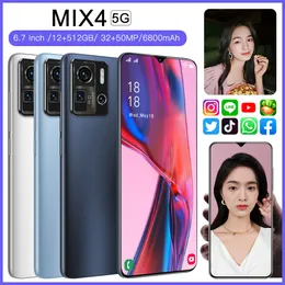MIX4携帯電話6.7インチ4Gネットワ​​ートOCTAコアROM ANDORID 10.0スマートフォングローバルバージョン12GB RAM512GB