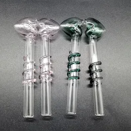 Kształt serca Pyrex Glass Rura 4,8 cala z gwintowanym pierścieniem Wysokiej jakości narzędzie do palenia dla Bong Dab R oznacza palnik olejowy