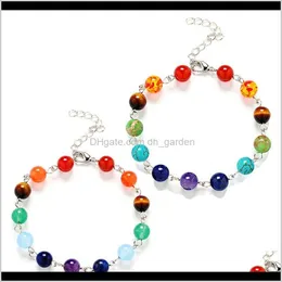 Beaded Strands Yoga 7 Chakra Healing Balance Armband Natural Stone Armband Bangle Manschett Inspirerade smycken för kvinnor barn 162109 F CN1HE