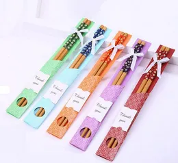 Świąteczne dostawy Party Prezenty Bambusowe Chopsticks Praktyczny Chopstick Natural Woodniness Style Spersonalizowane Ślub Favors Giveays Prezent