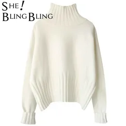 SheBlingBling Za Woman Autumn Winter Traf Turtleneck Pullover Sweaters Women Slim Knitted Warm Fashion Pull Femme 210914