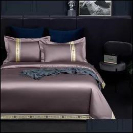 寝具セット用品ホームテキスタイルガーデンベッドルーム4ピースキルトERライト高級ヨーロッパスタイル長いステープルファッショナブルな簡単な家族E
