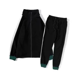 남자 의류 망 땀 셔츠 봄 가을 긴 소매 2 피스 세트 가을 Tracksuit 조깅 재킷 + 바지