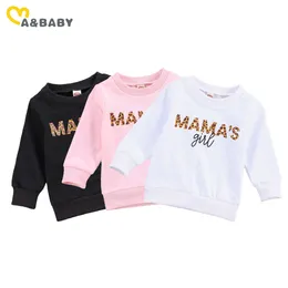 0-3Y Bebek Yürüyor Bebek Çocuk Kız Hoodies Mama's Kız Mektup Tişörtü Sonbahar Bahar Giysileri 210515