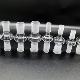 Wholesale Hookahs 10mm 14mm 18mm Male Female Glass Adapter Connector Smoking Accessories Frosting Head Clear 13 Style For Water Pipe Oil Rig Bong Bubbler Bowl