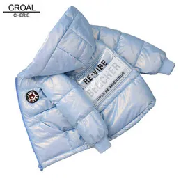CROAL CHERIE Winter Warm Outerwear jacket For Kids Boys Girls Hooded Warm Outerwear Windbreaker Jacket Baby Kids Clothes 211111