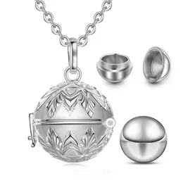 Stainless steel round cremation urn pendant necklace, silver openable ashes jar souvenir memorial/deceased relatives, pets