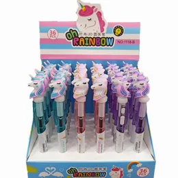 Creative Cartoon Unicorn Light Pen Söt Glödande BallPen Pen Studentpapper 0.5mm Skrivverktyg Skolmaterial GD1024