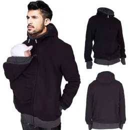 Ny höst vinter känguru baby bärare hoodies tröja för far babywearing jacka multifunktionella känguru kläder g1229