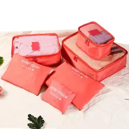 6 PCS 여행 저장 가방 옷 깔끔한 주최자 파우치 가방 홈 옷장 분배기 컨테이너 주최자 RRD12544