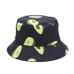 Dropship YFM650 Avocado Cotton Women Reversible Bucket Hats Beanies Spring Beach Panama-Hat Summer Hiking Sun Hat Sports Female Cap
