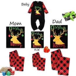 Famiglia Cervo Abbigliamento natalizio Completo per bambini Mamma e me Vestiti Madre figlia Padre Bambino Abiti coordinati 210521
