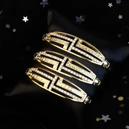 Sunspicems Gold Color Morocco Bangles Cuff Bracelets for Women Wedding Caftan Jewelry Rhinestone Arab Memaly Bijoux Gift Bangle