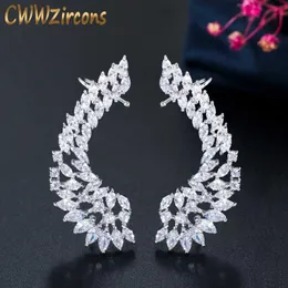 Ankomst Luxury Ear Cuff Glänsande Cubic Zirconia Fashion Wings Clamp Climber Clip på örhängen Smycken för kvinnor CZ368 210714