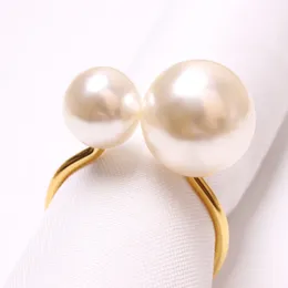 Plastic Pearls Napkin Ring Napkins buckle Wrap Serviette Holder For Wedding Banquet Party Table Home Decoration