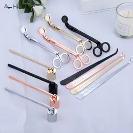 3pcs / set Candle Snuffer Trimmer Hook Rostfritt stål Luxury Candle Scissors Wicks Holder Dipper Home Deco Rose Gold Silver Black