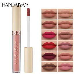 Handaiyan Lip Gloss Batom líquido fosco Foggy Velvet Lipgloss 12 cores à prova d'água copo antiaderente Long Last Lips Makeup