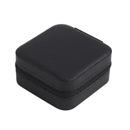 Bärbara Små Smycken Box Tjejer Smycken Arrangör Faux Leather Mini Travel Case Ringar Örhängen Halsband Skärmlagring C