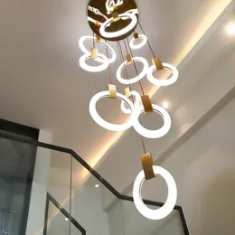 LOFT Tavan Avize Modern Kolye Işık Dekoratif LED Lamba Ev Oturma Odası Nordic Stil Merdiven Gözü Işıkları Dekorasyon