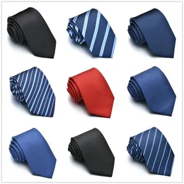 Tie for Men Slim Solid Color Necktie Polyester Narrow Cravat Royal Blue Black Red Stripe Party Formal s Fashion