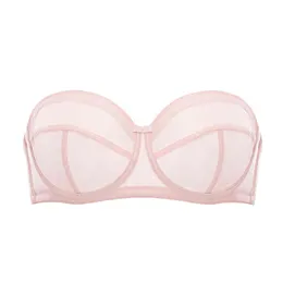 Reggiseno senza spalline multiuso convertibile push-up non imbottito con ferretto ultra-supporto da donna C D DD E F 211217