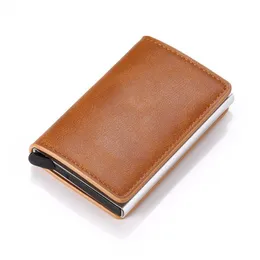 Posiadacze kart posiadacza portfela Pieniądze Klipy Vintage aluminium posiadacza karty obudowa moda mężczyzna mężczyźni kobiety monety skórzane