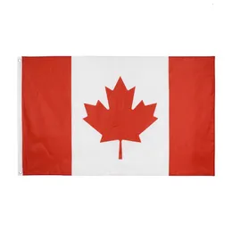 Fly Breeze 3x5ft 2x3ft 90x160cm 60x90cm fot Kanada flagghuvud dubbel sömda kanadensiska nationella flaggor banner för festival hem dekoration 3 x 5 2x3 ft