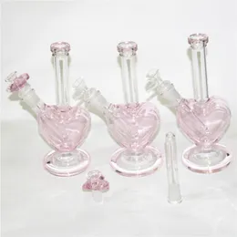 9 tums hjärta form vacker kärlek hookahs vattenrör glas bong oljeplattor för rökning glas bongs med bowl downstem