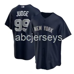 ステッチされたカスタムアーロンジャッジ＃99 NY NAVY AOP BASEBALL JERSEY XS-6XL