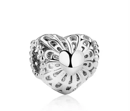 Pandora Orijinal Bilezikler Uyar 20 adet Şeftali Kalp Desen Gümüş Charms Boncuk Kadınlar Için DIY Avrupa Kolye Takı