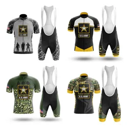 2024 US Army Cycling Team Jersey Bike Shorts BIB Zestaw Ropa Ciclismo Mens Mtb Shirt Summer Pro Pro Rowling Maillot Bottom Ubranie