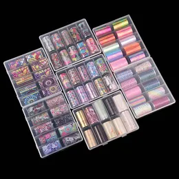 Fashion Transfer DIY Nails Stickers Paper 4cm 80cm 10 Pcs Colorful Girls Nail Decals Sets Manicure Tools