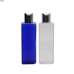 30 ADET 250 ml Temizle / Mavi Kare Plastik Şişe Gümüş Diskli Cop Kapak ile 250cc Losyon Şampuan Kozmetik PaketlemeHigh QTY