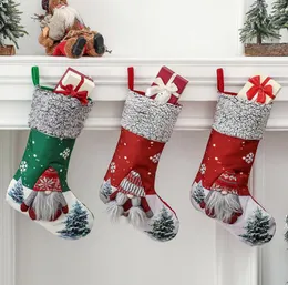 クリスマスストッキング3 dプラッシュスウェーデンサンタGnomeギフトソックス家族ホリデーパーティー暖炉のぶら下がっている飾りDD620
