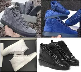 Men Classic Genuine Leather Shoes Women Arena Brand Flats Sneakers Male High Top Shoe Fashion Casual Lace Up Big Size 36-47