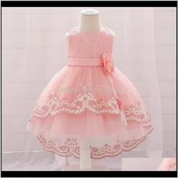 Abbigliamento per ragazze Baby Kids Maternità Drop Delivery 2021 Winter Flower Infant 1st Birthday Dress For Baby Girl Clothes Battesimo Lace Princess Dre