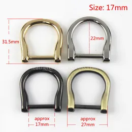 Metal Detachable removable open screw Dee D Ring buckle shackle clasp for Leather Craft Bag strap belt handle shoulder webbing