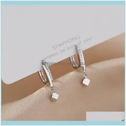 أقراط Jewelry925 Sterling Sier Crystal Crystal Bead Charm charm stud for Women Fashion Party Pendientes Aessories EH1459 Drop