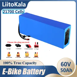 Brand Litokala genuine electric bicycle lithium battery pack 21700 60v 50ah 16s10p 1800w high power