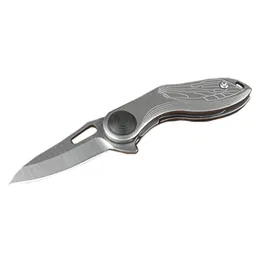 3 Handle Colors Mini Small EDC Pocket Flipper Folding Knife D2 Satin Blade CNC TC4 Titanium Alloy Handle H5375