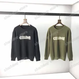 21SS Designers Sweaters Luxury Mens Womens Läder Bokstäver Jacquard Brev Man Paris Fashion Tee Toppkvalitet Tees Street Långärmad Luxurys Svart Grön