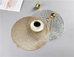 38cm Golden Silver PVC PVC Tabela Decoração Tapetes Redondos Placemats Bebida Cofas Copos Pads para Hotel Restaurant