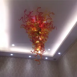 Nowoczesny kryształowy żyrandol lampa art deco łańcuch wisiorek światła żarówka LED Handmade dmuchane żyrandole szkła niestandardowe lampy wisiorek 28 o 52 cale