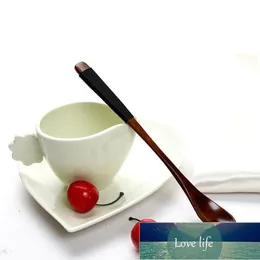 Yujie naturlig trä soppa sked långt handtag kaffe mixing scoop dessert sked handgjord nyhet present köksredskap # 017 fabrikspris expert design kvalitet