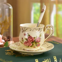 Luksusowy ceramiczny w stylu kawy w stylu kawy z kawy z kością Zestaw kości China śniadaniowe
