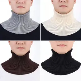 Män Vinterull Stickad Neck Guard Pullover Fake Collar Scarf Unisex Solid Färg Elastisk Tjocken Cykling Vindskyddad Varm Snood